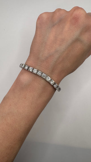 18k 10ctw Natural Diamond Tennis Bracelet