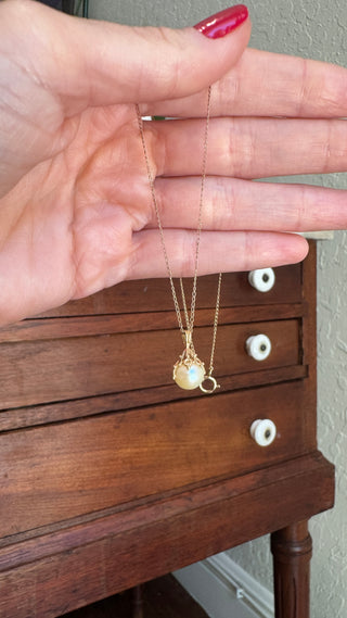 #12. 14k Necklace with Claw Foot Pearl