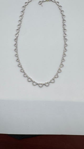 White gold diamond heart necklace