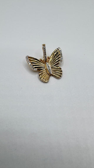 14k Diamond Butterfly Charm with Connector