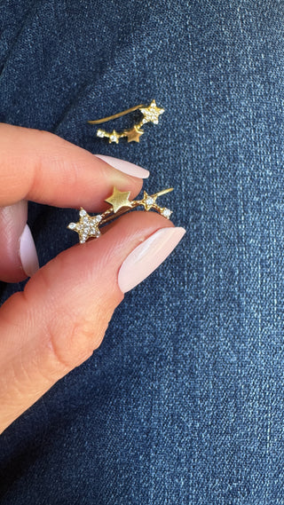#8 10k Solid Gold Shooting Star Ear Climbers