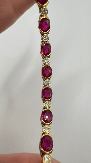 14k Vintage Ruby & Diamond Bracelet