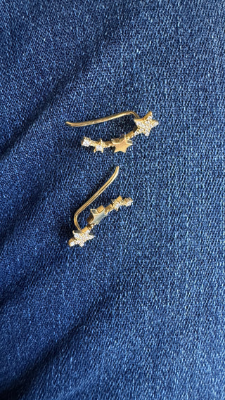 #8 10k Solid Gold Shooting Star Ear Climbers