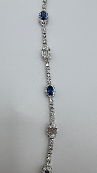 14k natural diamond and sapphire bracelet