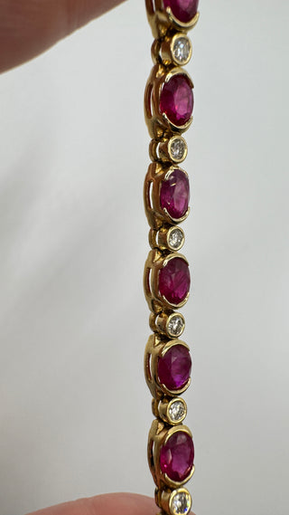 14k Vintage Ruby & Diamond Bracelet