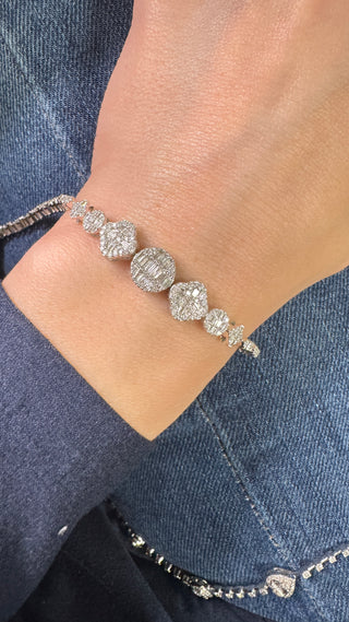 14k clover & shapes diamond bracelet