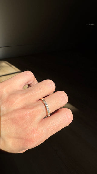 Diamond stacking ring - baguette & round