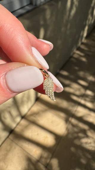 14k Diamond Angel Wing Charm with Clip Enhancer