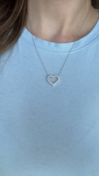 White Gold Diamond Heart Necklace .50ctw