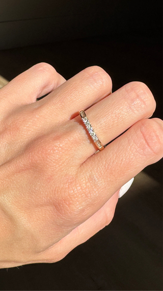Diamond stacking ring - baguette & round