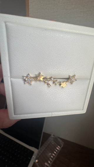 #8 10k Solid Gold Shooting Star Ear Climbers