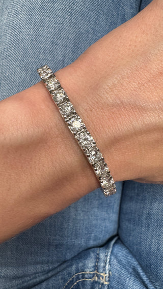 18k 10ctw Natural Diamond Tennis Bracelet
