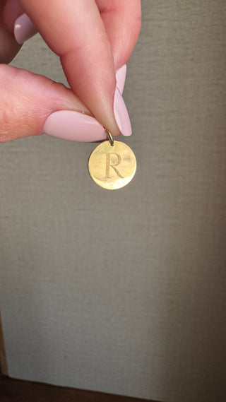 #13 14k R/A Initial Solid Gold Vintage Medallion
