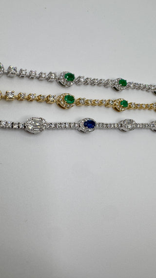 14k natural diamond and sapphire bracelet