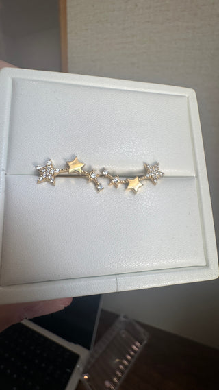 #8 10k Solid Gold Shooting Star Ear Climbers