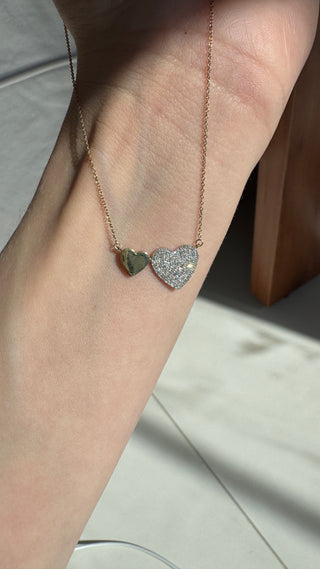 Double Heart Diamond Necklace