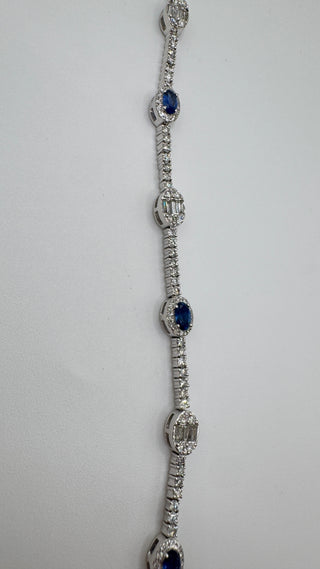 14k natural diamond and sapphire bracelet