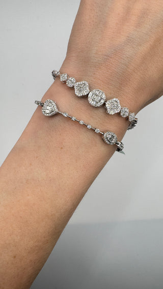 14k clover & shapes diamond bracelet