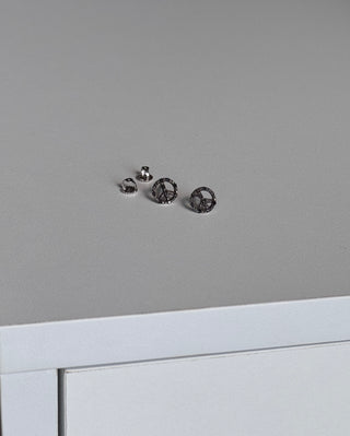 Black Diamond Peace sign Earrings