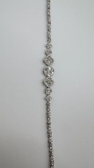 14k clover & shapes diamond bracelet