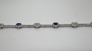 14k natural diamond and sapphire bracelet