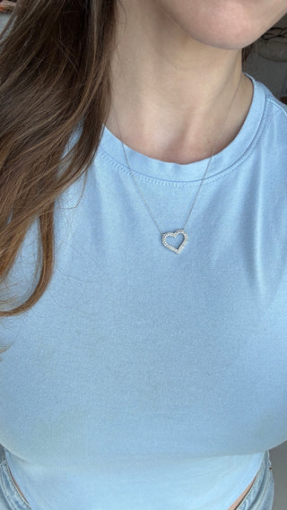 White Gold Diamond Heart Necklace .50ctw