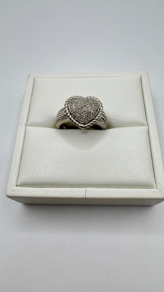 14k Solid Gold Diamond Heart Ring