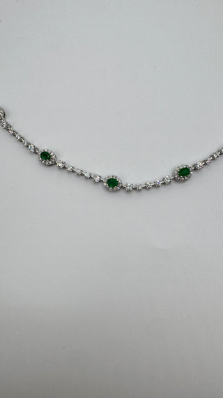 14k emerald and Diamond tennis bracelet