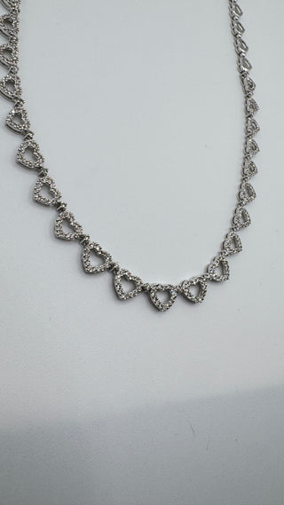 White gold diamond heart necklace