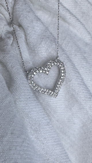White Gold Diamond Heart Necklace .50ctw