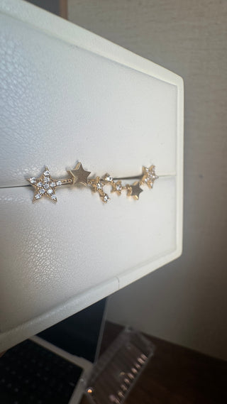 #8 10k Solid Gold Shooting Star Ear Climbers