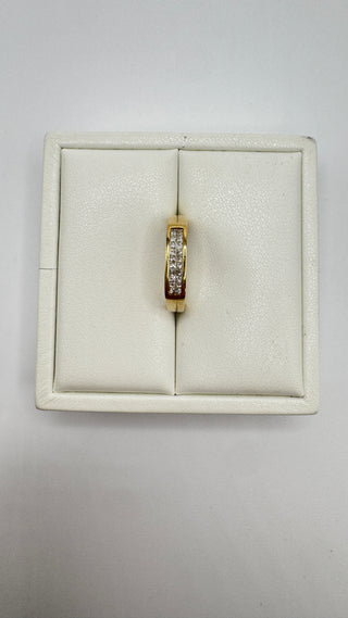 14k Yellow Gold Natural Diamond Illusion Ring