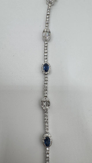 14k natural diamond and sapphire bracelet