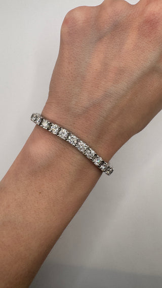 18k 10ctw Natural Diamond Tennis Bracelet