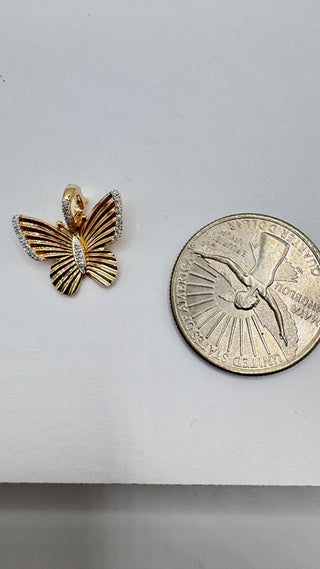 14k Diamond Butterfly Charm with Connector