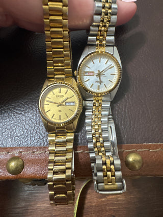 vintage seiko white or gold face