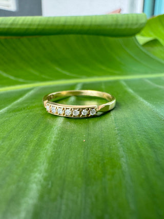 14k slim Diamond stacker