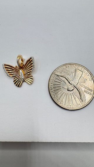 14k Diamond Butterfly Charm with Connector