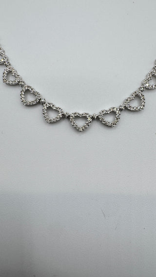 White gold diamond heart necklace