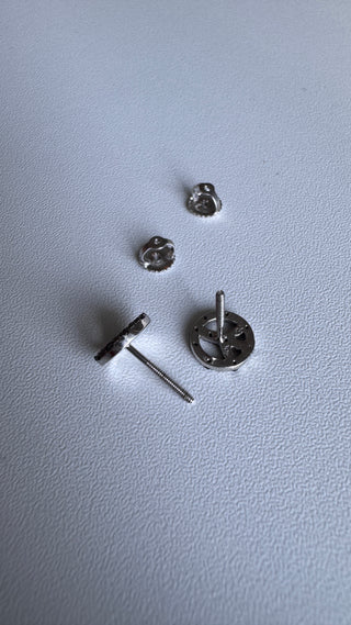 Black Diamond Peace sign Earrings