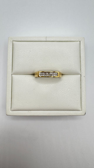 14k Yellow Gold Natural Diamond Illusion Ring