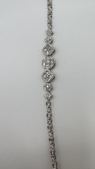 14k clover & shapes diamond bracelet