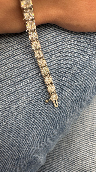 18k 10ctw Natural Diamond Tennis Bracelet