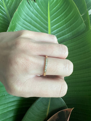 14k slim Diamond stacker
