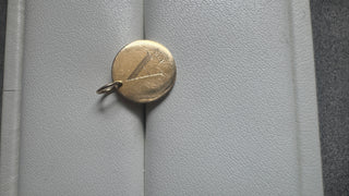 #13 14k R/A Initial Solid Gold Vintage Medallion
