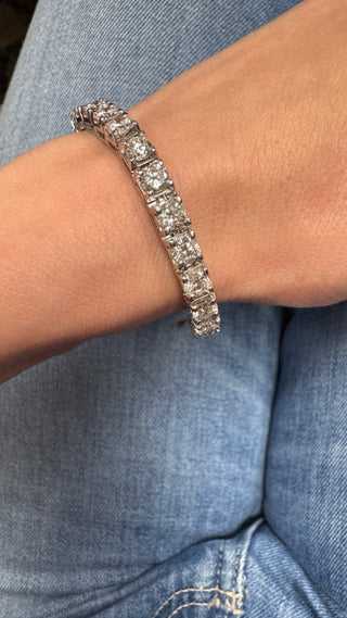 18k 10ctw Natural Diamond Tennis Bracelet