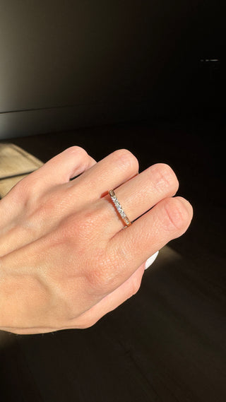 Diamond stacking ring - baguette & round