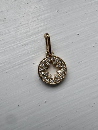 14K Yellow Gold Diamond Starburst Enhancer Charm