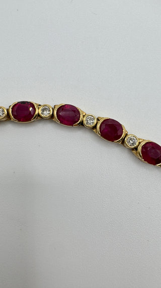 14k Vintage Ruby & Diamond Bracelet