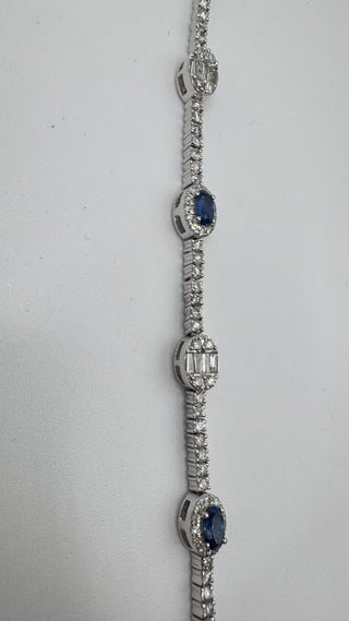 14k natural diamond and sapphire bracelet